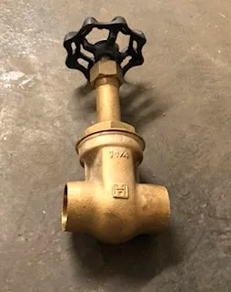 1-1/4" Sweat Bronze Gate Valve w/Operating Wheel