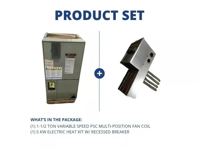 1.5 Ton Multiposition Fan Coil With 5 Kw Heat Kit, Variable Speed, 208