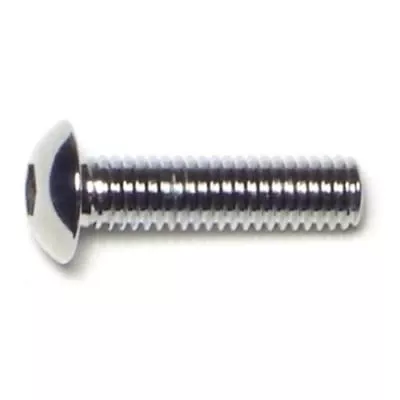 #10-32 x 3/4Chrome Grade 8 Button Socket Cap Screws SCSBS8-084 (10 pcs.)