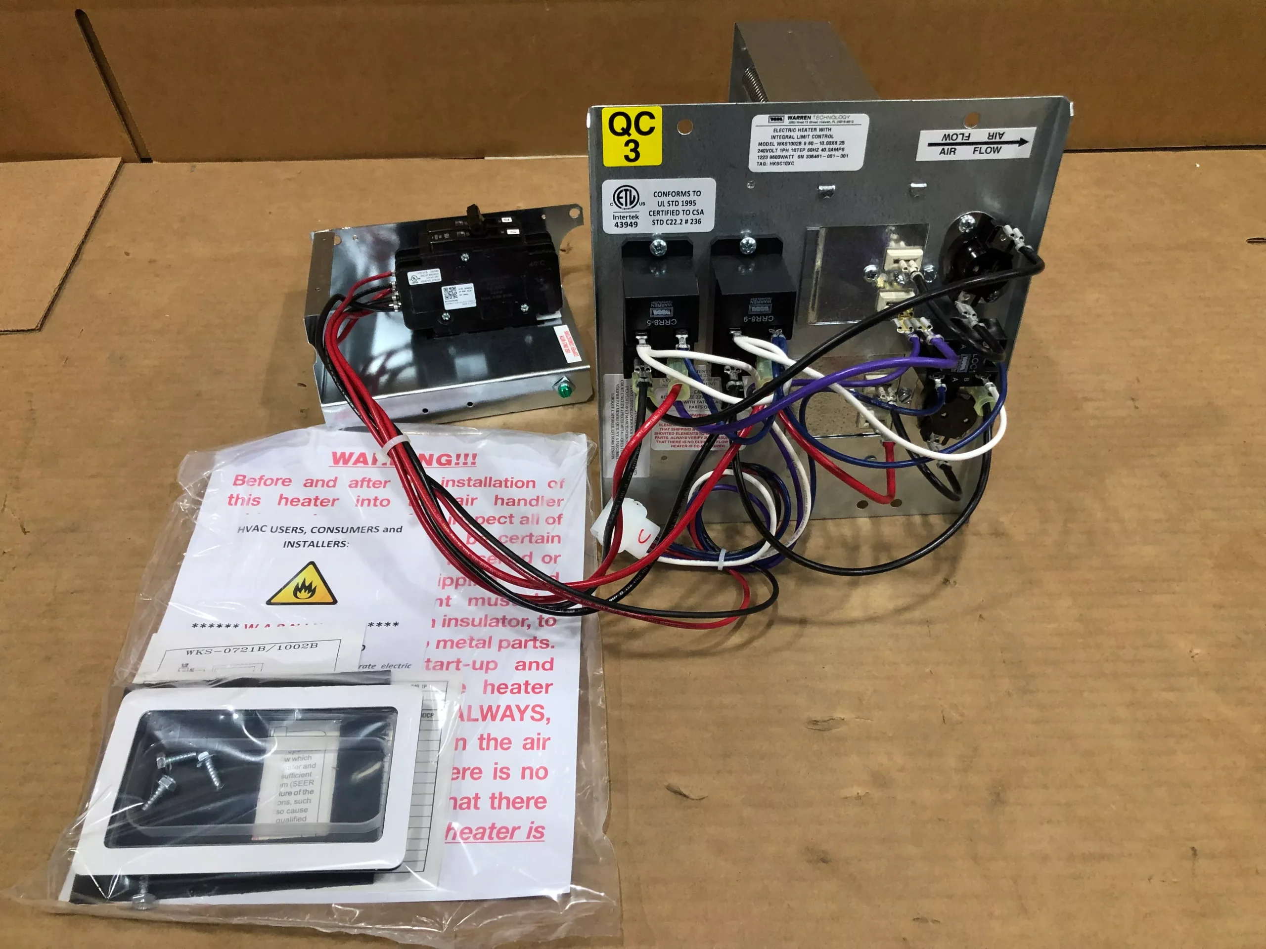 10 kW Electric Heat Kit; 240/60/1