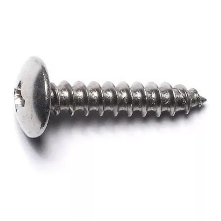#10 X 1" Phillips Truss Head Stainless Steel Sheet Metal Screws 18-8 - 100 Count