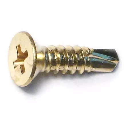 #10 x 3/4Brass Phillips Flat Head Self-Drilling Screws (100 pcs.)