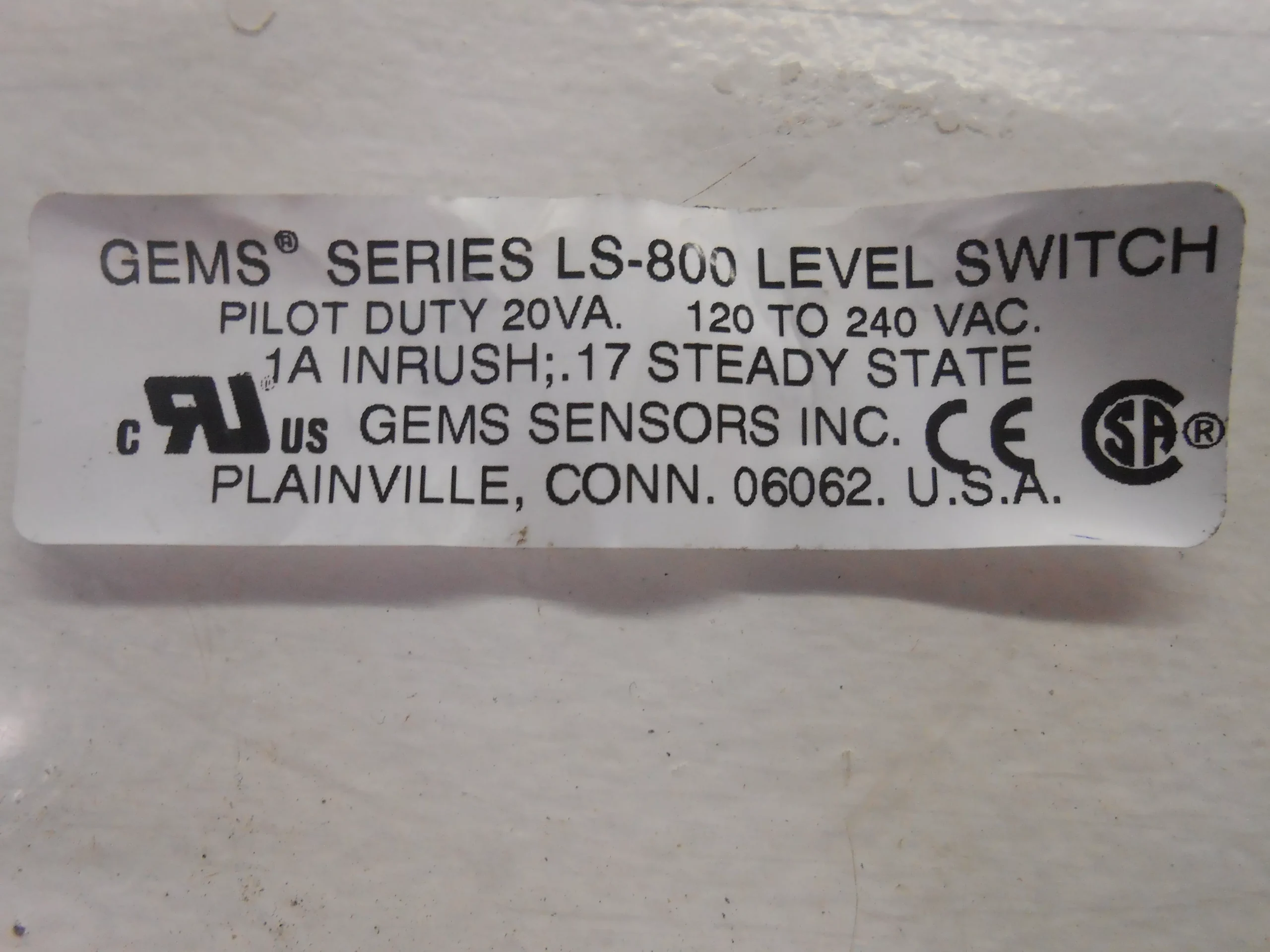 120 to 240 VAC Float Switch
