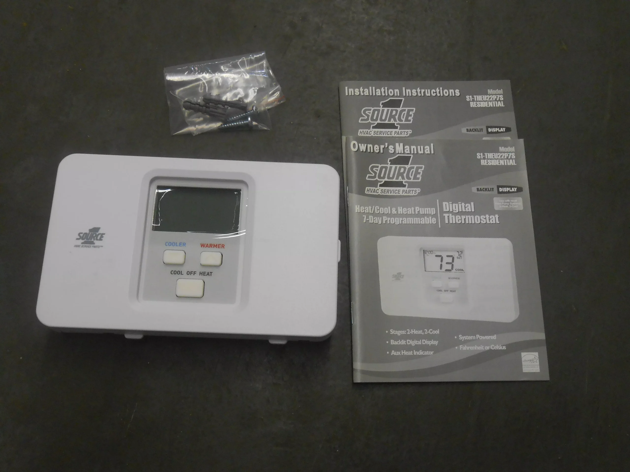 2 Heat/2 Cool 7 Day Programmable Digital Thermostat