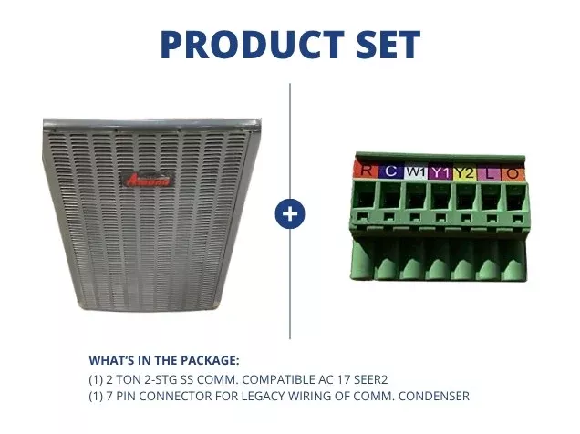 2 Ton 2-Stg SS Comm. Compatible AC 17 SEER2 and 7 Pin Connector for Le