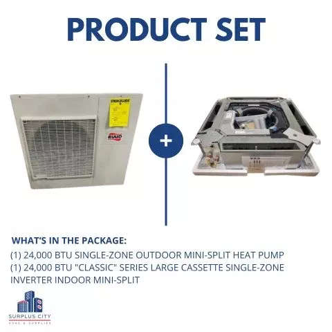 24,000 BTU SINGLE-ZONE INVERTER MINI-SPLIT HEAT PUMP SET, 208/230/60/1