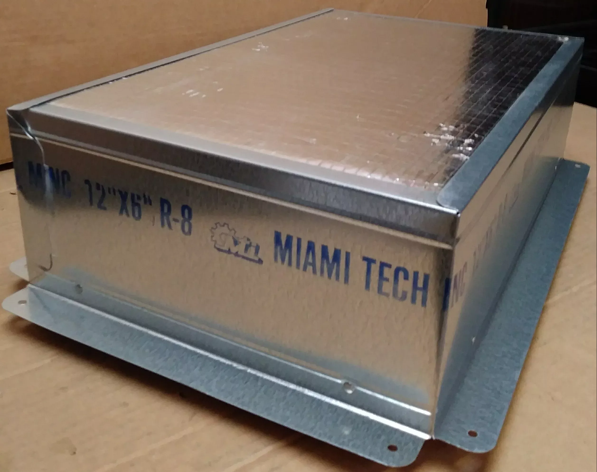 6" X 12" RETURN AIR BOX, R8, 30 GAUGE
