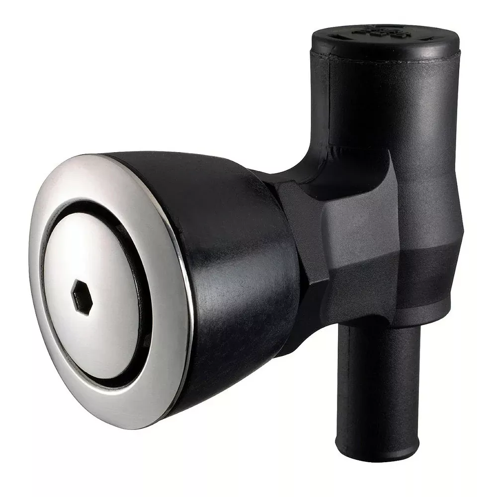 Attwood 90 PTrap Fuel Tank Vent Flush Mount Black wStainless Steel Vent Head 16746