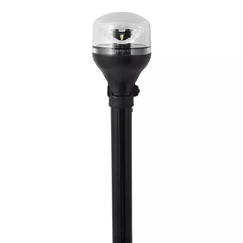 Attwood LightArmor All-Around Light - 12" Black Pole - Black Horizonta