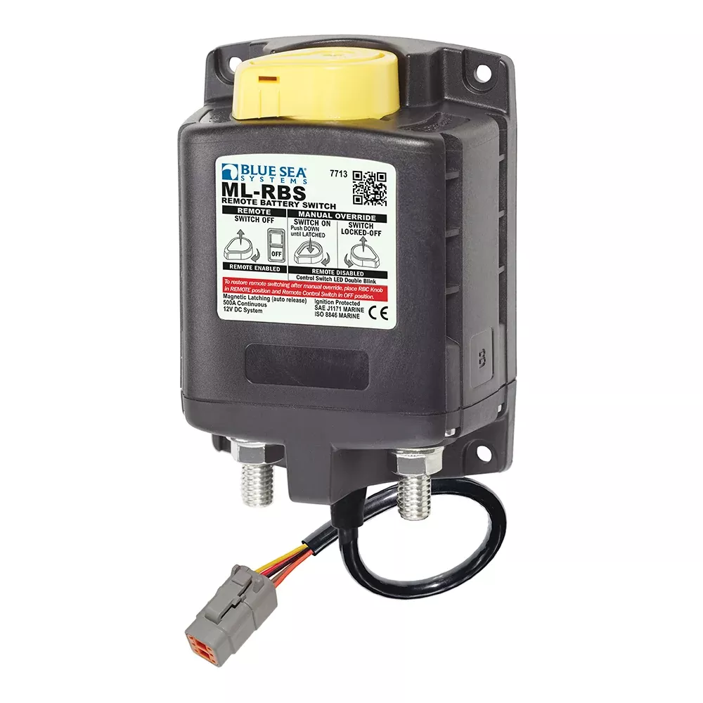 Blue Sea 7713100 MLRBS Remote Battery Switch wManual Control Auto Release Deutsch Connector 12V 7713100