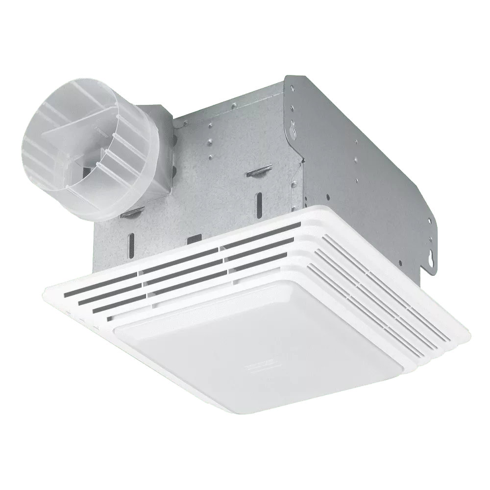 Broan 678 White 50 CFM Ventilation Fan With Light, 2.5 Sones