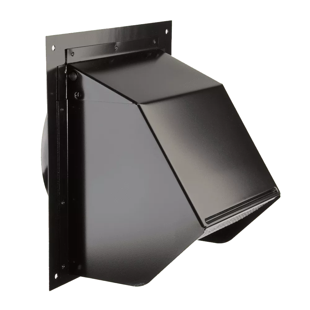 Broan-NuTone 843BL Back Steek Wall Cap For 6in Round Duct With Backdraft Damper & Bird Screen