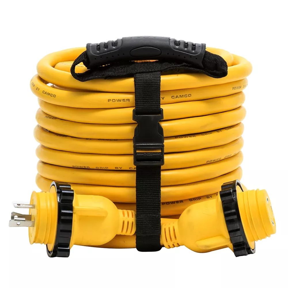 Camco 30 Amp Power Grip Marine Extension Cord 50 MLockingFLocking Adapter 55613