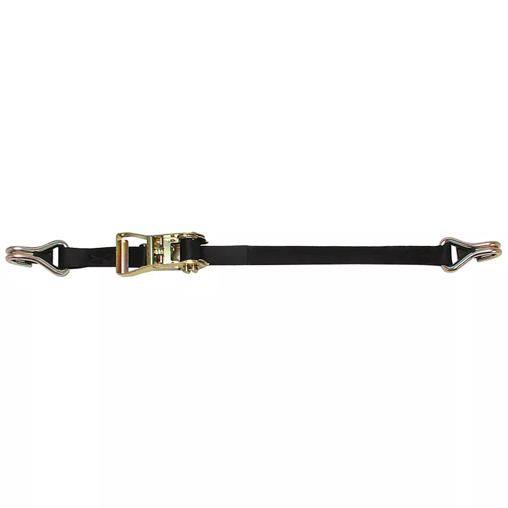 CargoBuckle Ratchet Strap Tie-Down w/Double J-Hooks Keeper - 1" x 12 [