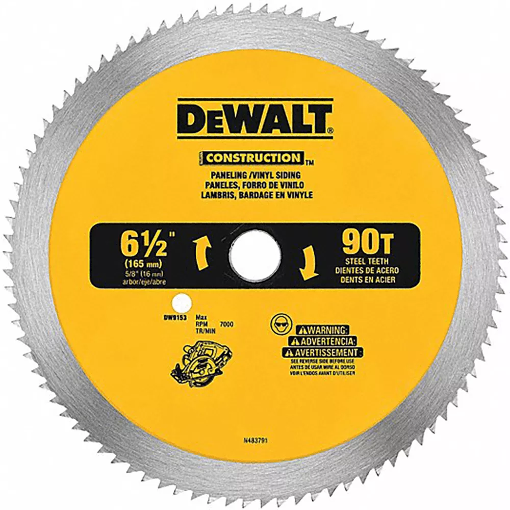 DeWalt DW9153 6-1/2in Circular Saw Blade, 90-Tooth