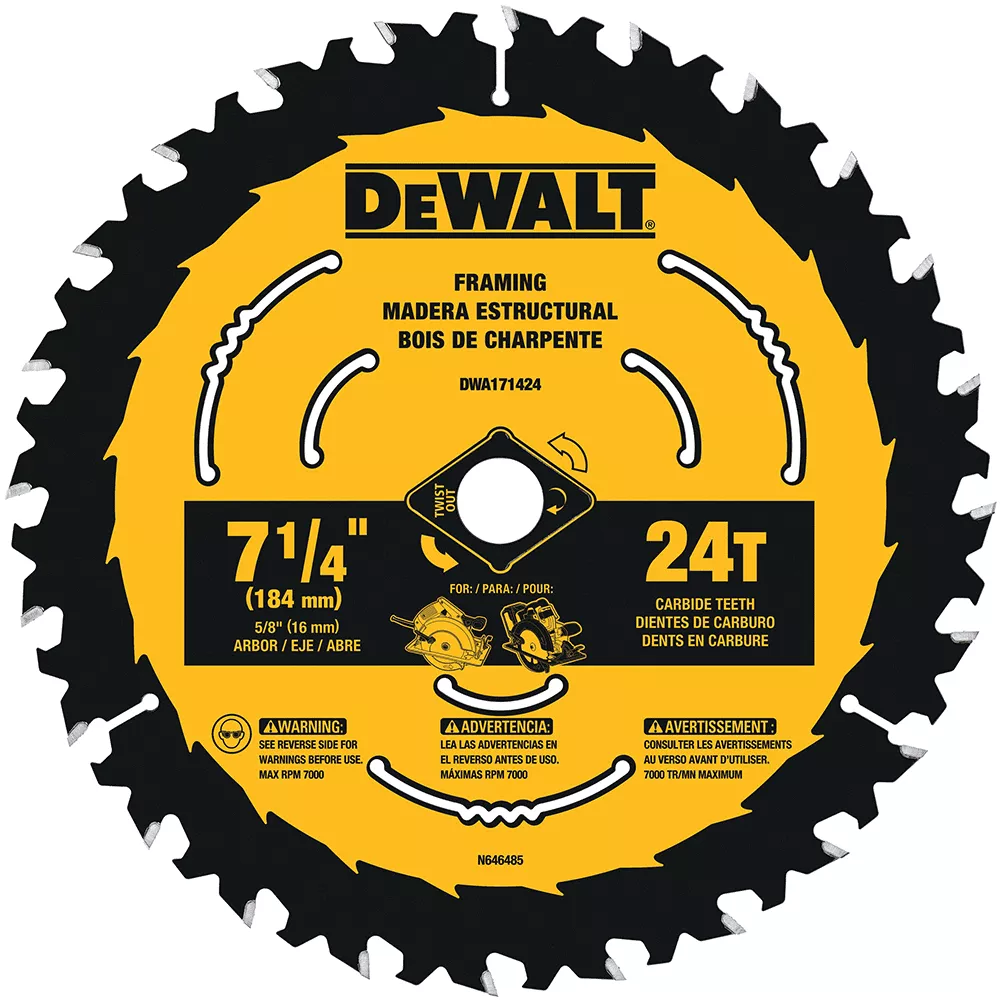 DEWALT DWA171424 7-1/4in Circular Saw Blade, 24-Tooth