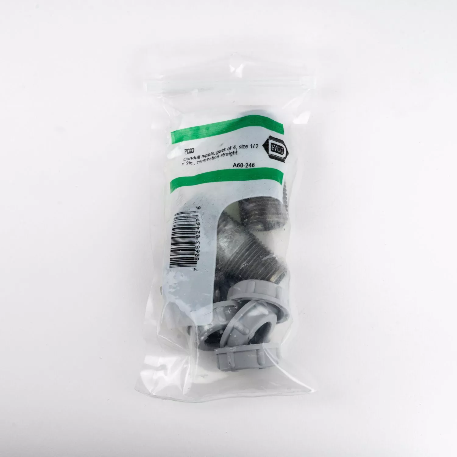 DiversiTech Devco PI303 Conduit Nipples, 1/2" x 2", Straight, Pack of 2