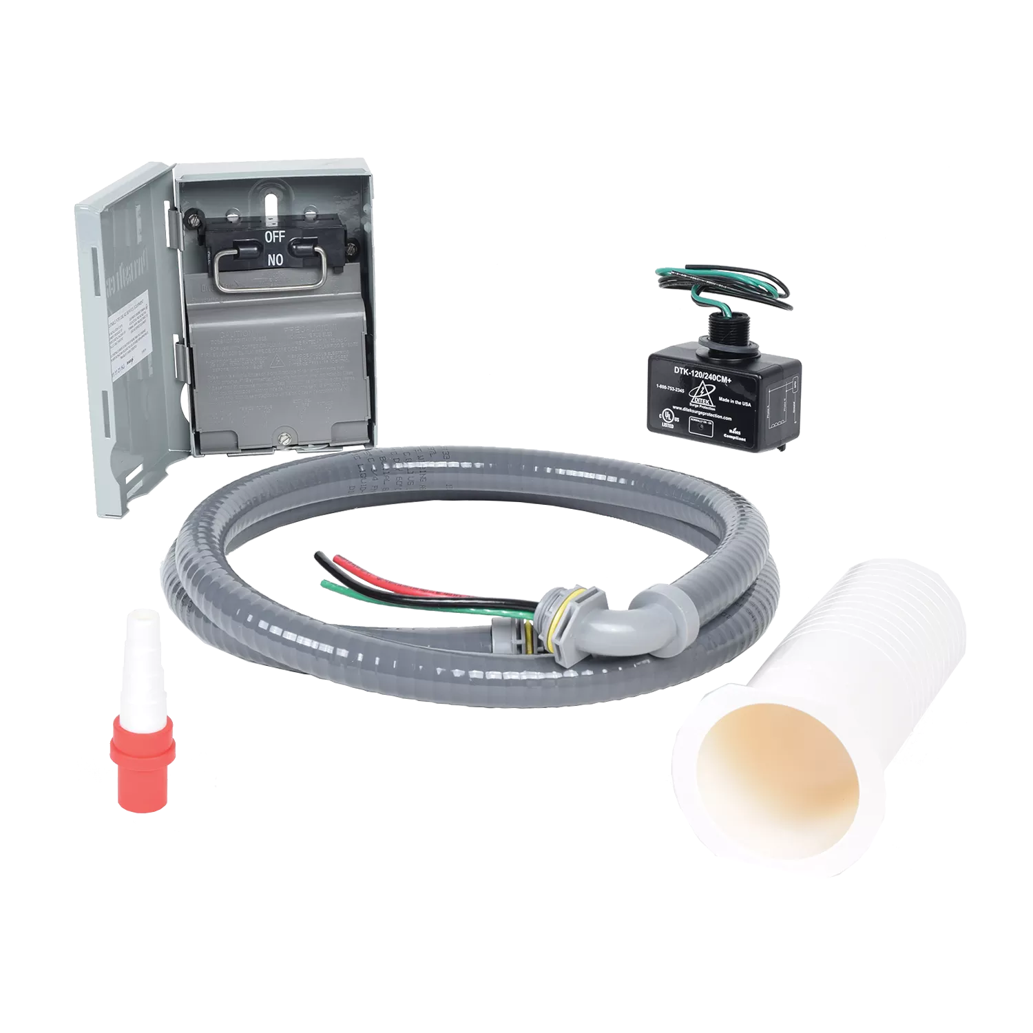 DiversiTech MSK012-6 Universal Mini-Split Install Kit, 6 ft Whip & Surge Protector