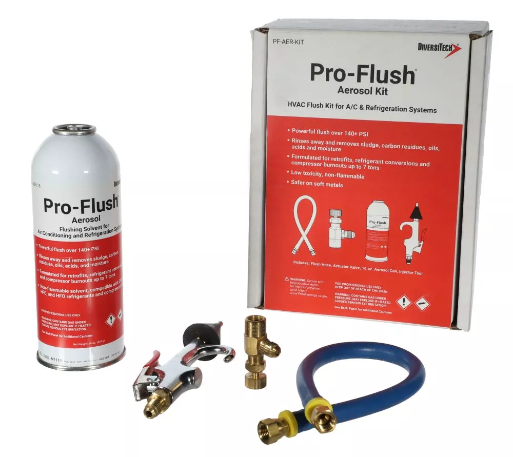 DiversiTech PF-AER-KIT Pro-Flush Aerosol Flushing Kit, 1 lb with Accessories