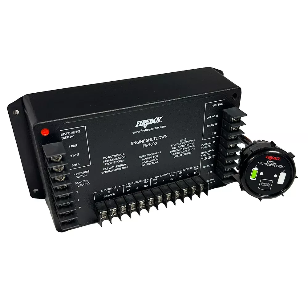 Fireboy-Xintex Engine Shutdown - 5 Circuit w/20A Relays - Round Displa