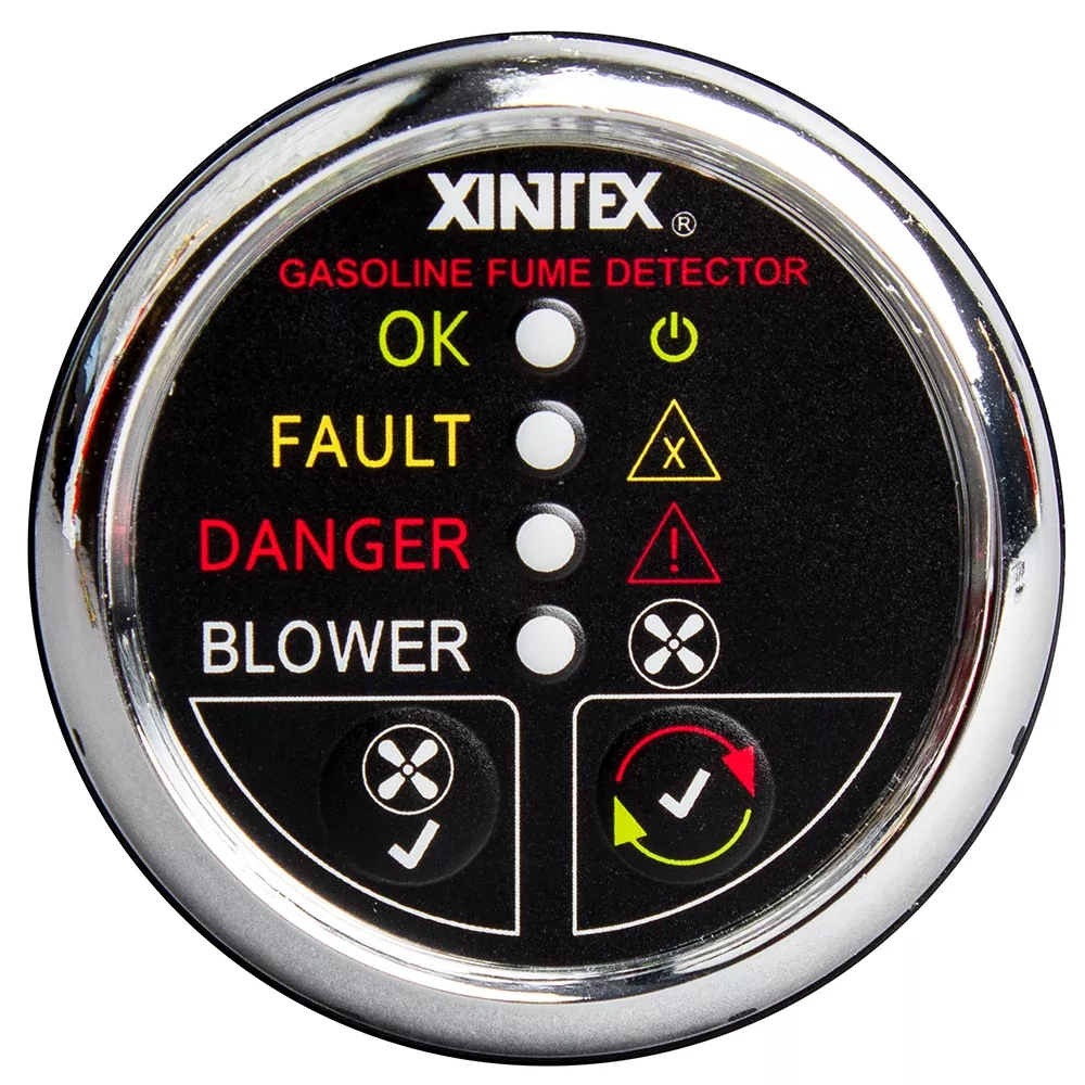 Fireboy-Xintex Gasoline Fume Detector w/Blower Control - Chrome Bezel