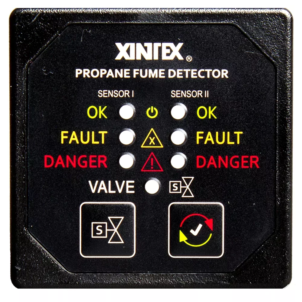 Fireboy-Xintex Propane Fume Detector Alarm w/2 Plastic Sensors Solenoi
