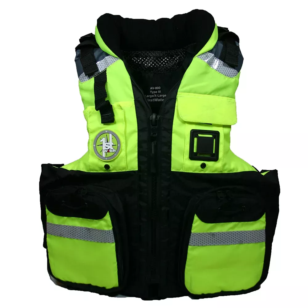 First Watch AV-800 Four Pocket Flotation Vest - Hi-Vis Yellow - Large