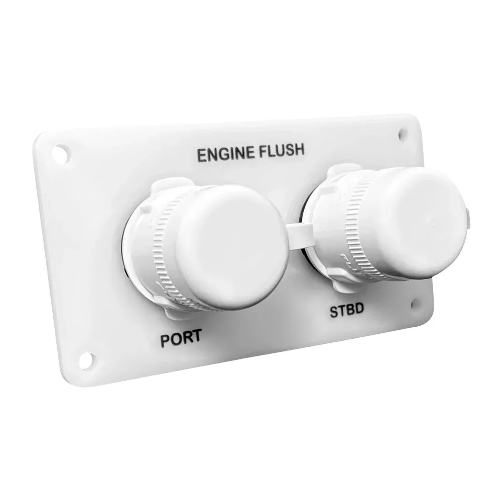 Flushmaster Flush Port Reroute Dual Outlet - White Acrylic Plate - Hor