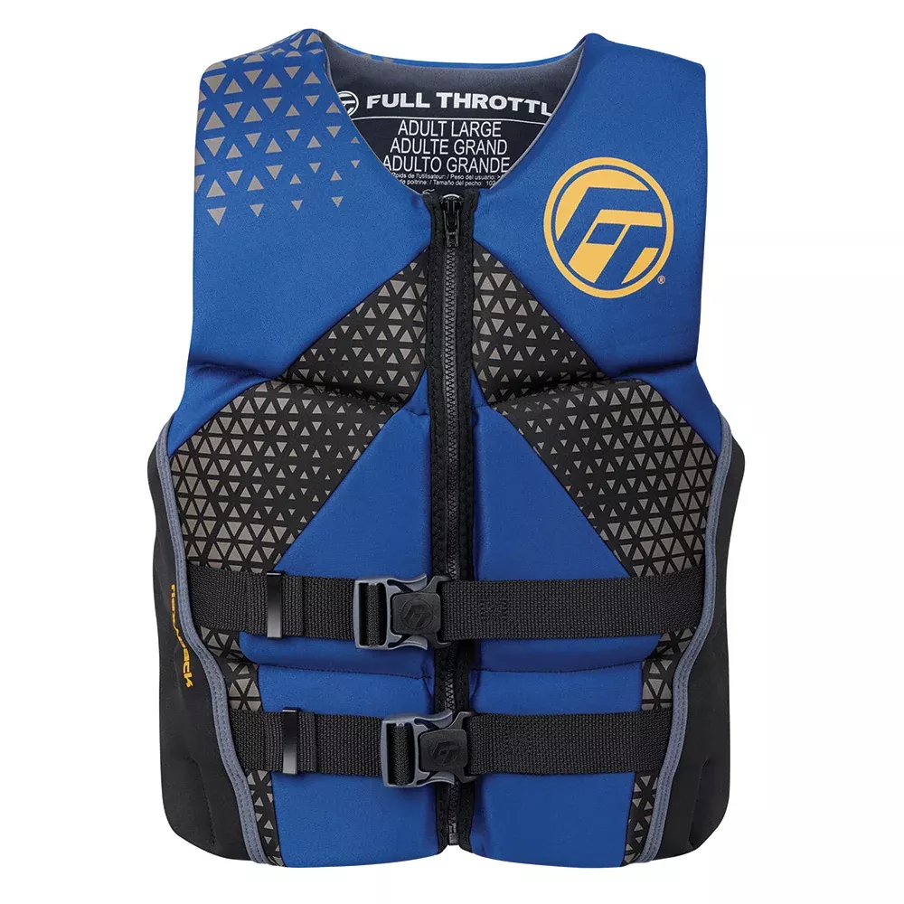 Full Throttle Men's Rapid-Dry Flex-Back Life Jacket - XL - Blue/Black
