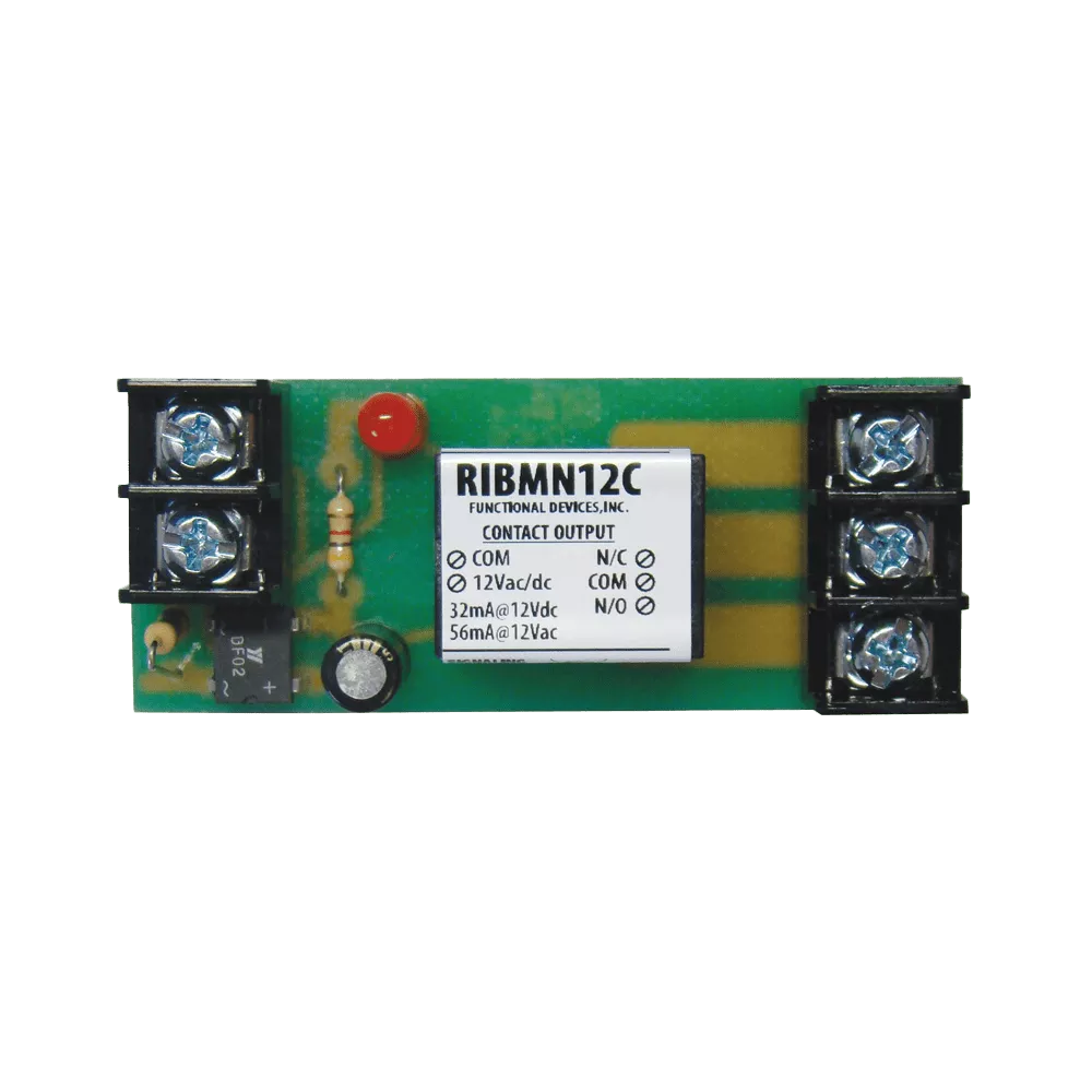 Functional Devices RIBMN12C Panel Relay 2.75in 15AMP SPDT 12VAC/DC
