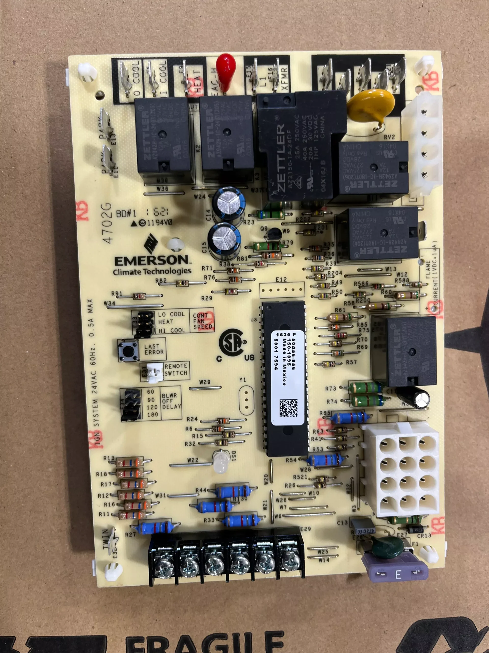 FURNACE CONTROL BOARD, VOLTS: 25, HERTZ: 50/60