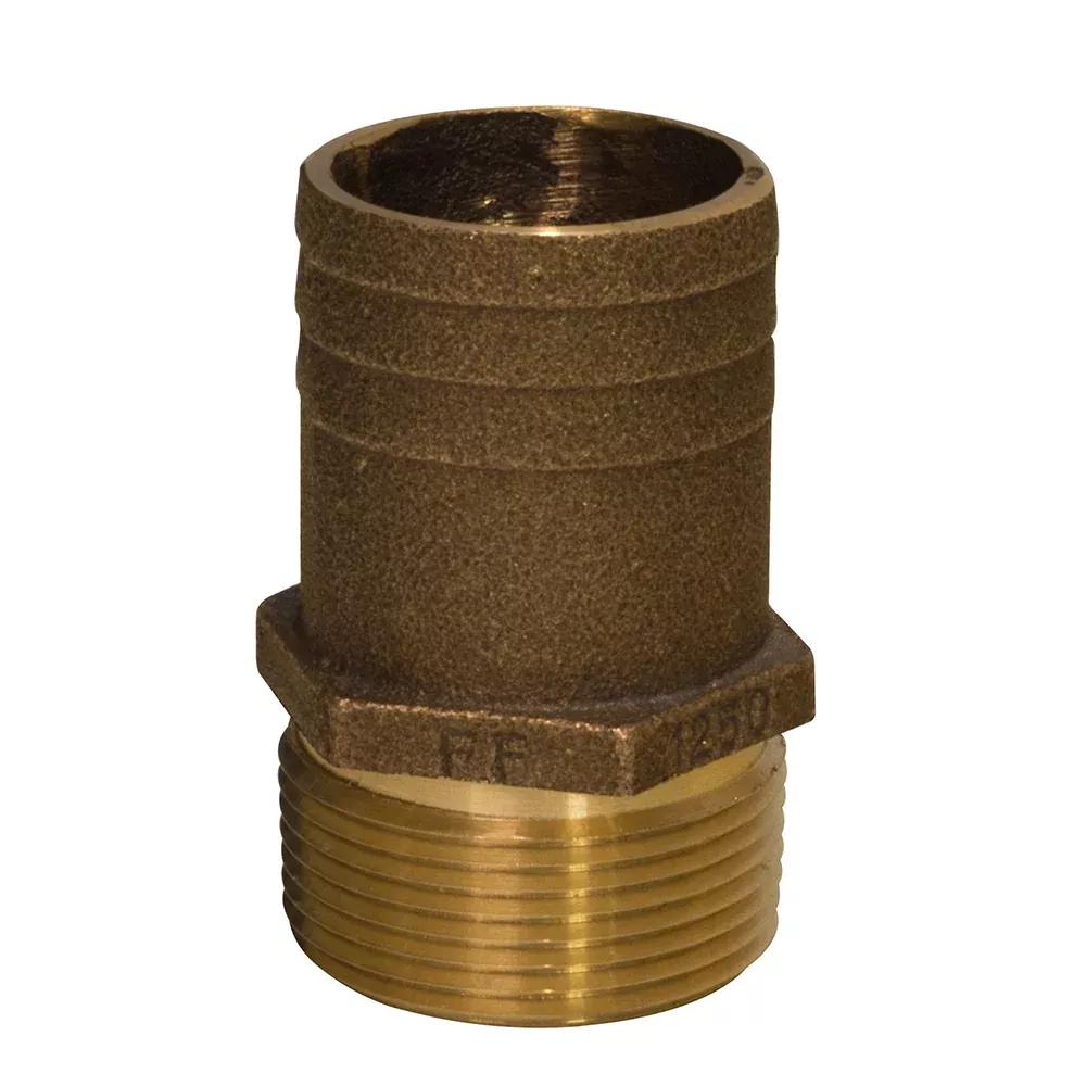 GROCO 1" NPT x 1-1/4" Bronze Full Flow Pipe to Hose Straight Fitting [