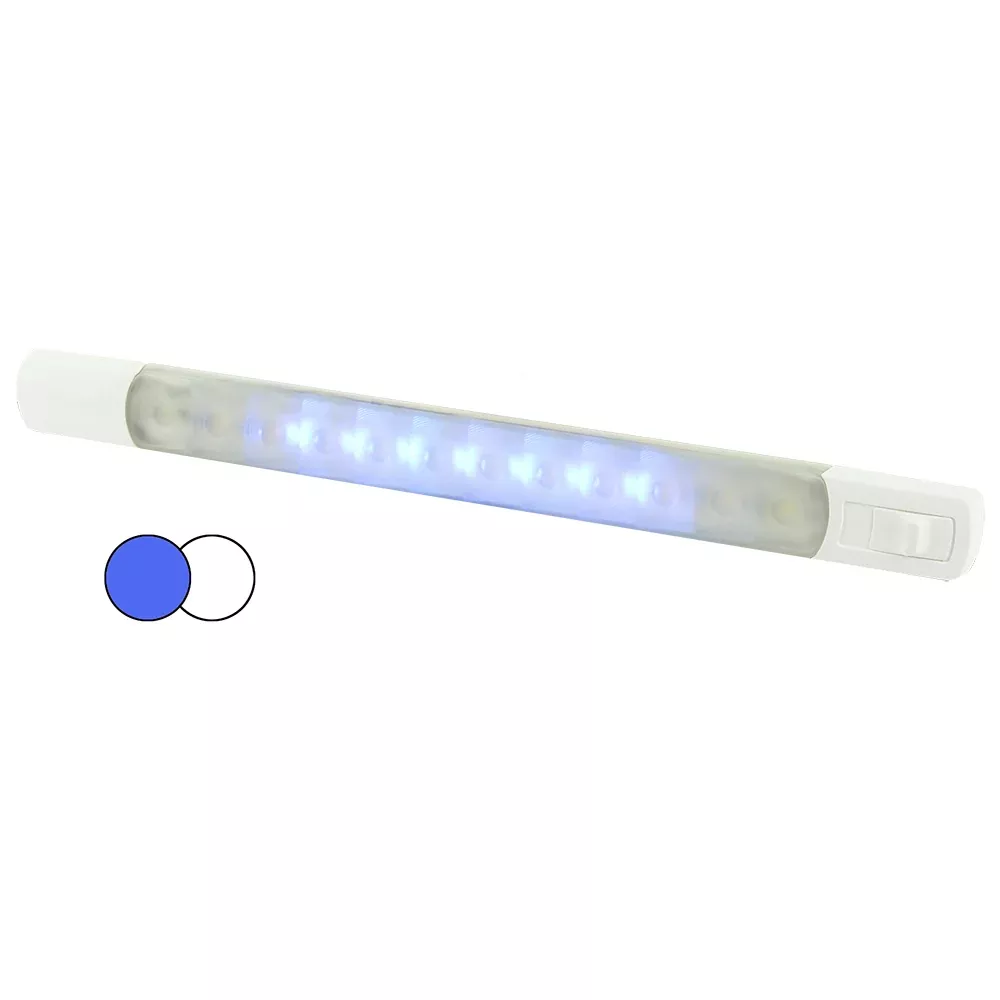 Hella Marine Surface Strip Light w/Switch - White/Blue LEDs - 12V [958