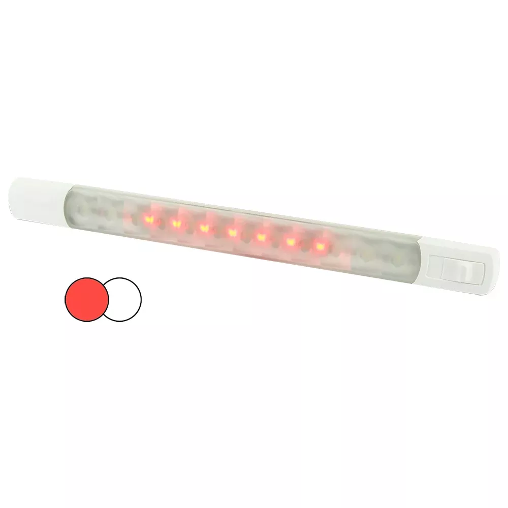 Hella Marine Surface Strip Light w/Switch - White/Red LEDs - 12V [9581