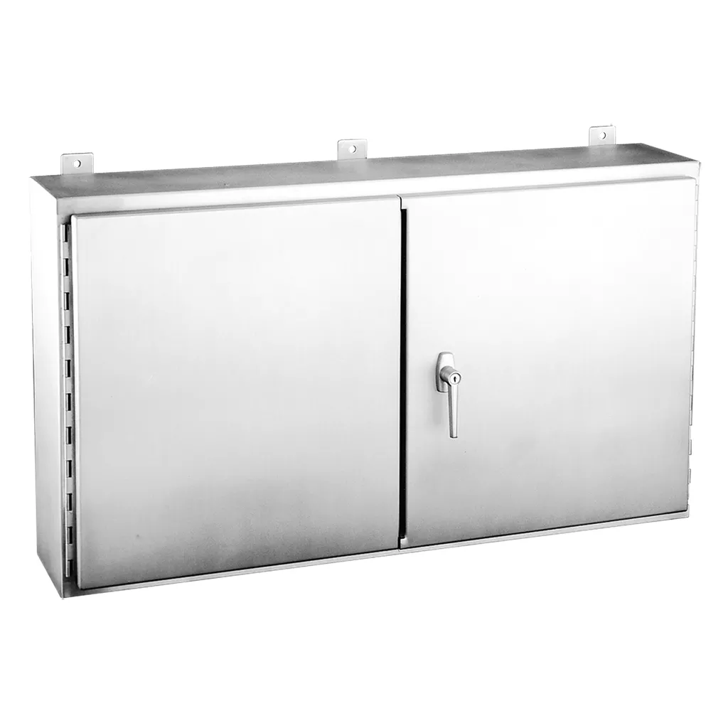 Hoffman A364812WFSSLP Continuous Hinge Two-Door with 3-Point Latch, Type 12, 36" x 48" x 12", SS Type 304