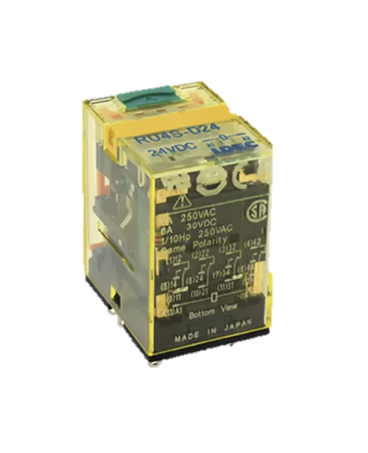 IDEC RU4S-C-A24 Universal Plug-In Relay 4PDT 24VAC 6A with LED Indicator