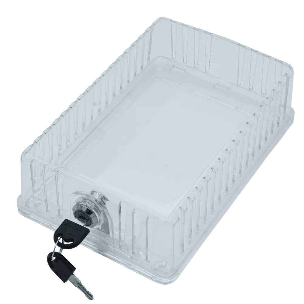 iO HVAC Controls TGL Thermostat Guard with Key Lock – 9" x 5.95" x 2.65" Clear, High-Impact, Tamper-Resistant Cover for Wall-Mounted Thermostats