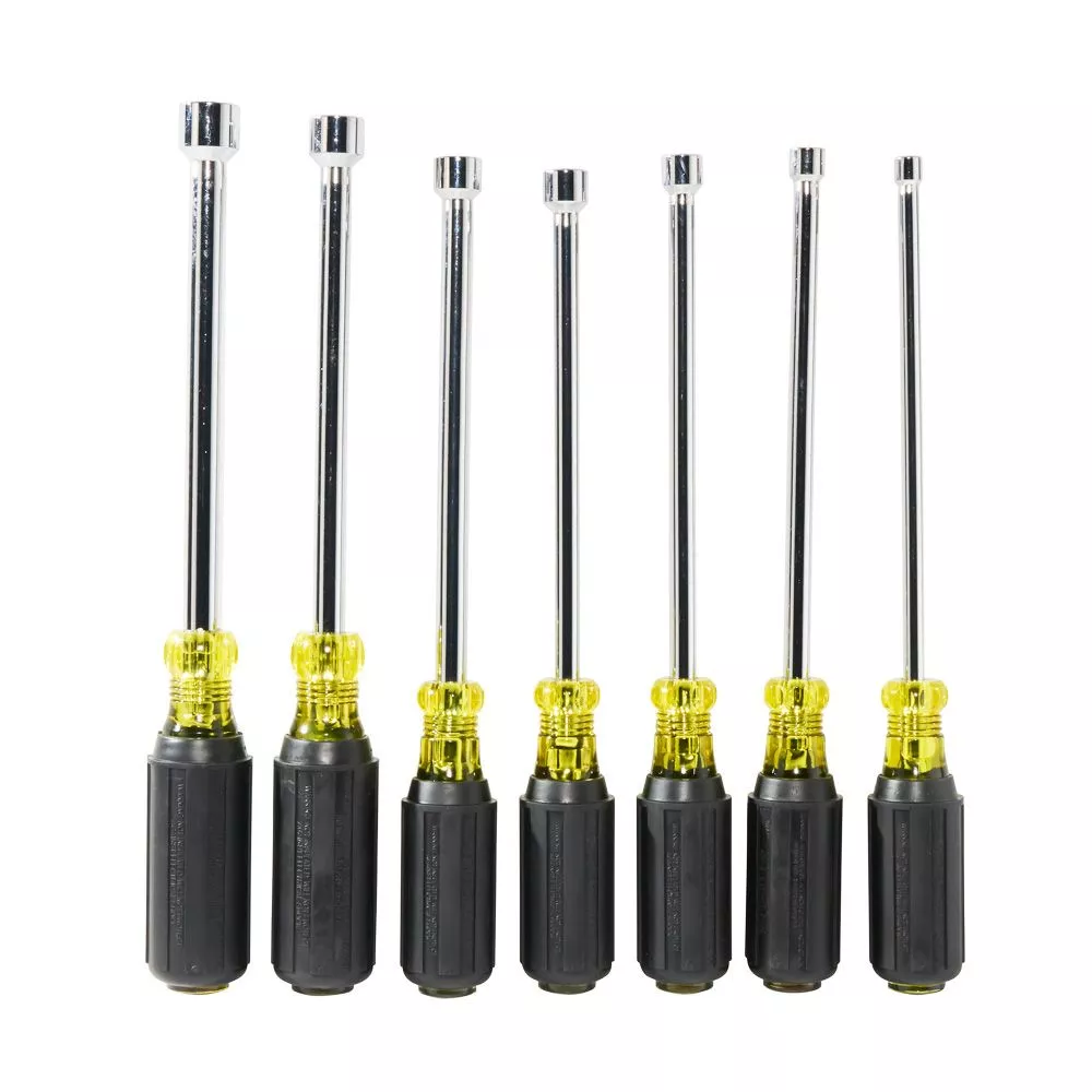 Klein 647M 7-Piece Magnetic Nut Driver Set, 6in Shafts