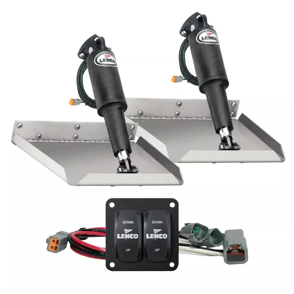 Lenco 12" x 12" Edge Mount Trim Tab Kit w/Double Rocker Switch Kit [15