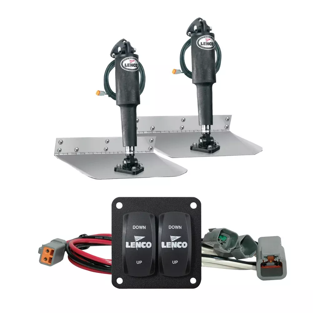 Lenco 12" x 12" Standard Trim Tab Kit w/Double Rocker Switch Kit [1510