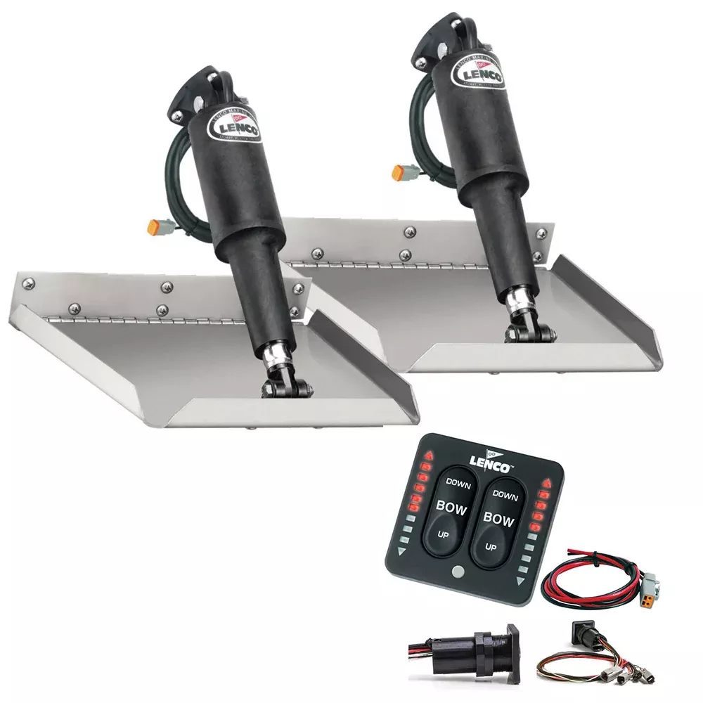 Lenco 9" x 12" Edge Mount Trim Tab Kit w/LED Indicator Switch Kit [TT9