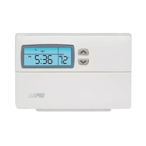 LuxPro PSP511LC 5/2-Day Programmable Thermostat – 1H/1C Conventional, Heat Pump, Hydronic & Millivolt Compatible, Dual Powered