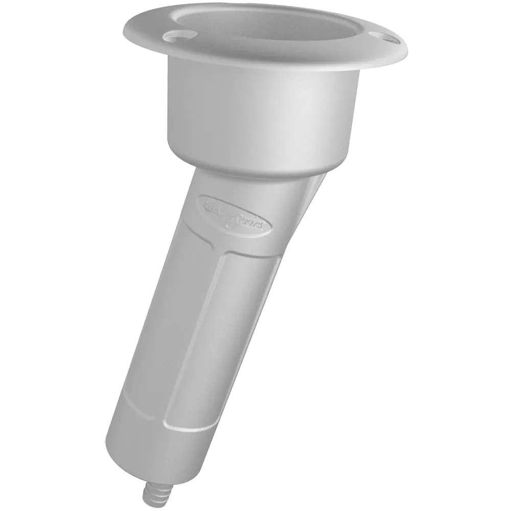 Mate Series Plastic 15 Rod Cup Holder - Drain - Round Top - White [P10