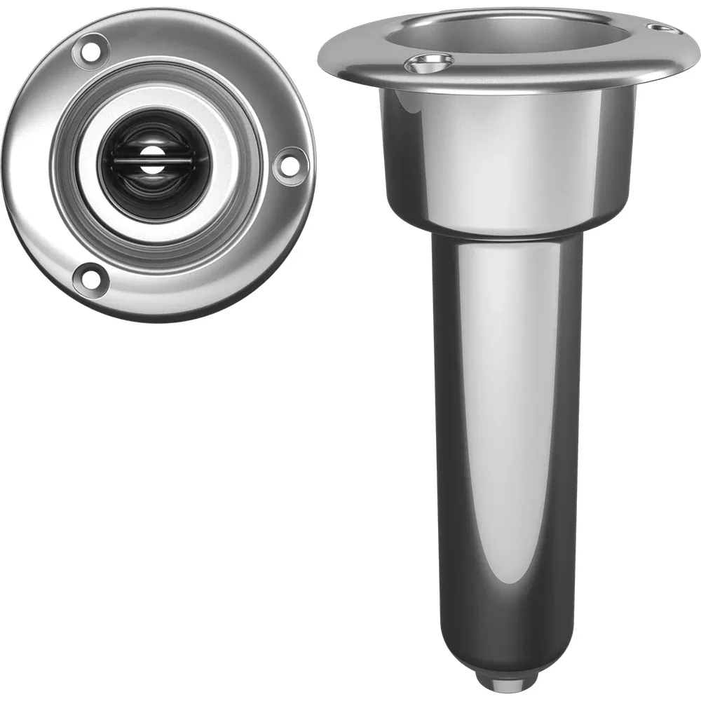 Mate Series Stainless Steel 0 Rod Cup Holder - Drain - Round Top [C100