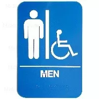 Men/wheelchair Blue Ada Compliant Signs For Accessibility - Durable And Visible