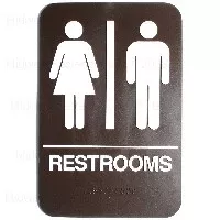 Men And Women Restrooms Brown Ada Compliant Signs For Accessibility