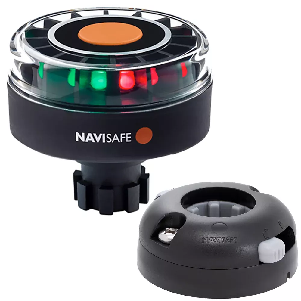 Navisafe Navilight Tricolor 2NM w/Navibolt Base Horizontal Mount - Bla