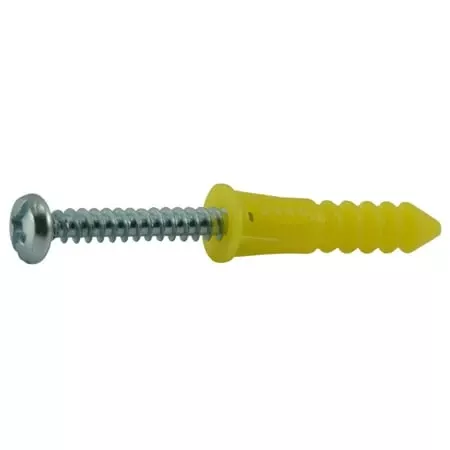 No. 4, 6, And 8 Ribbed Plastic Anchor Kit - 7/8 Inch