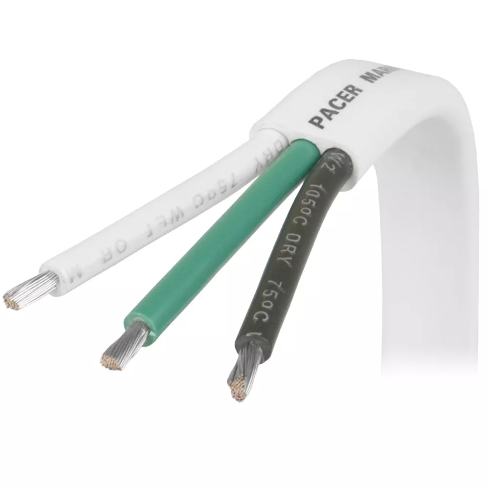 Pacer 103 AWG Triplex Cable BlackGreenWhite 100 W103100
