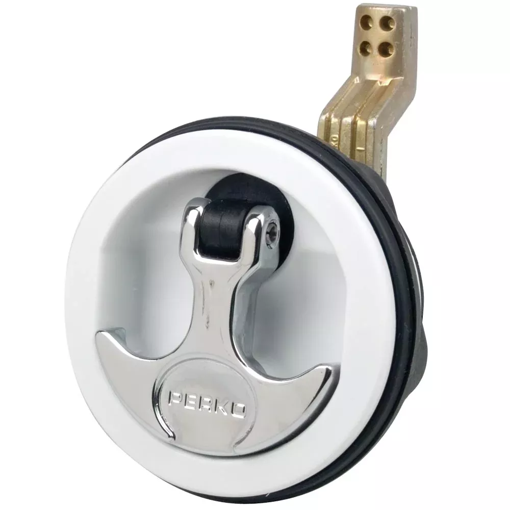 Perko Flush Latch - Surface Mount Offset Cam Bar - 2.5" Hole - White [